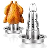 Hähnchenbräter, 1 Stück Edelstahl Hähnchengrill, Bierdose Hähnchenhalter Grill, Geflügelbräter mit Abtropfschale für Backofen & Grill
