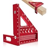 3D-Gehrungswinkel, Messwerkzeug Multifunktional Winkelmesser Aluminiumlegierung Zimmermannswinkel 22,5-90° Grad Gehrungswinkel Winkel für Holzbearbeitung Tischler Ingenieure