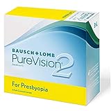 Bausch + Lomb PureVision 2 for Presbyopia Monatslinsen, sehr dünne Gleitsicht-Kontaktlinsen, weich, 6 Stück BC 8.6 mm / DIA 14 / 2.5 Dioptrien / ADD High