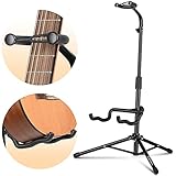 CAHAYA Gitarrenständer Boden mit Halshalterung Verstellbarer klappbarer Universal-Stativ Gitarrenständer für Akustische E-Gitarre Bass Banjos CY0253