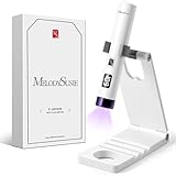 MelodySusie Tragbar UV Lampe mit Ständer für Gelnägel, Mini Wiederaufladbar UV LED Lampe mit LCD-Display, Tragbare Kleine UV Nagellampe mit 2 Timern, Nageltrockner für Alle UV Gel Nagellacke (Weiß)