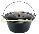 Grillplanet ungarischer Gulaschkessel 22 Liter mit Deckel emailliert, Gulaschtopf Set