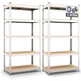 Panorama24 Belko Schwerlastregal 2er Set Lagerregal 180 x 90 x 40 cm, 2 Stück, Kellerregal, Steckregal, Werkstattregal belastbar bis 875kg