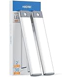 HIBOITEC Schrankbeleuchtung LED Unterbauleuchte Küche Licht, 2 Stück Schranklicht mit Bewegungsmelder, Stick-On Magnetstreifen Led küchenunterbauleuchte USB-C Aufladbar Nachtlicht für Treppe