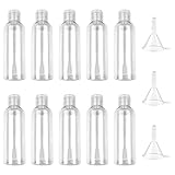 Newpop 10 Stück Reiseflaschen zum Befüllen, 100ml Plastikflaschen Set, Travel Bottles mit 3 Trichter, Leere Abfüllflaschen Reise, Reisegröße Behälter, Kosmetikflaschen für Shampoo, Lotion, Spülung