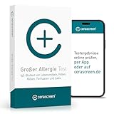 Großer Allergie Test von CERASCREEN - Umfangreiche Laboruntersuchung von 61 Allergenen wie Lebensmittel, Pollen und Katzen | Testkit für zu Hause | IgE-Antikörper | Detaillierter Ergebnisbericht