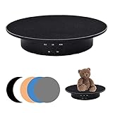Drehteller Elektrisch für Fotografie, 90/180/360 Grad motorisierter drehbarer Ständer mit Akku, 20cm Display Tisch Lager 8kg mit 5 Hintergründen für Live-Video, Schmuck, Uhren, digitalen Produkten