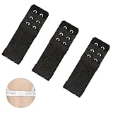 3 Stücke BH-Verlängerer, BH Erweiterung 2 Haken, BH Verschluss Verlängerung, BH Verlängerung, bequem und dehnbar, Set Geeignet Gewichtszunahme-Schwangerschaft-Stillzeit(Schwarz)