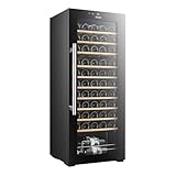 SVAN Weinregal SVN5500S, 55 Flaschen, Schwarz, 85 W, LED-Display, Touchscreen, Außendisplay, 10 Holzböden, 1 Metallgitter, Energieklasse G