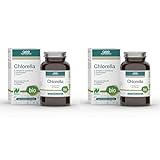 GSE Chlorella Presslinge, 550 Tabletten, Nährstoffreiche Mikro-Alge, reich an Chlorophyll, 100% pflanzlich, vegan und ohne Zusatzstoffe, BIO-Qualität (Packung mit 2)