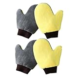 ARTSEWPLY 4 Stück Auto Waschhandschuhe Mikrofaser Korallenvlies Waschhandschuh Schonend Kratzerfrei Für Auto Außen Innen Reinigung Wischhandschuhe