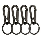 Sugeru 4PCS Metall Schlüsselanhänger - Zinklegierung-Anti-Rust | schlüsselanhänger karabiner karabinerhaken | Keychain | Schlüsselring | schlüsselbund Organizer - Multifunktion (4PCS - Schwarz)