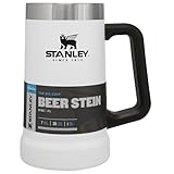 Stanley Adventure Vacuum Stein 709 ml - Thermobecher Mit Henkel Hält Bier Für 7 Stunden Kalt - Vintage-Inspirierte Thermo Bierkrug - Spülmaschinenfest - Polar White