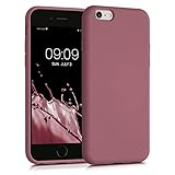 kwmobile Hülle kompatibel mit Apple iPhone 6 / 6S Hülle - gummierte TPU Silikon Handyhülle - Schutzhülle für kabelloses Laden - Case in Dark Rose