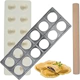 Quadratische Ravioliform mit 12 Löchern einfach zu bedienen, Ravioli-Tablett, Ravioli-Formen-Set, Ravioli-Formen auf einmal, hausgemachte Ravioli Presse für schnelle Ravioli machen