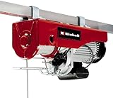 Einhell Seilhebezug TC-EH 1000 (1.600 W, bis zu 500 kg auf 18 m, bis 999 kg auf 9 m, Not-Aus, autom. Bremse, autom. Endabschaltung, inkl. Umlenkrolle + Sicherheitsbügel, 18 m Drahtseil Ø 6 mm), Red