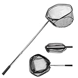 wiipara Kescher Angeln Teleskop Kescher, Fischernetz Klappbar Kompakt Angel Kescher Teich Karpfenkescher, Outdoor Angelzubehör Angeln Kescher für Kinder Erwachsene