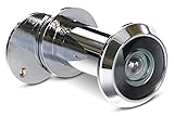 Stoppwerk Türspion Weitwinkel 200° mit Sichtschutz - Chrom Optik - Bohrloch Ø 14mm - Spion für 35-55mm Türen - Hochwertige Echtglaslinse