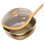 Non -Stick -Bratpfanne Mit Deckel - Haltbares Kochgeschirr Von Titanlegierung | Küche Brandpfanne Für Elektrische Induktionsherd | Grillen, Hauskost, Wohnung, Restaurant, Kochvorräte