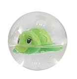 Simba 104010105 - ABC Greif-und Badeball, weicher, flexibler Ball, gefüllt mit Wasser, Schildkröte und bunten Perlen, 8cm, ab 12 Monate, Durchsichtig