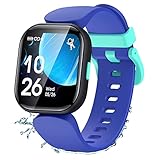 LAMA Smartwatch Kinder, Fitness Tracker, 1,4“ Fitnessuhr mit Schrittzähler IP68 Wasserdicht Kinderuhr, Aktivitätstracker mit Pulsmesser Schlafmonitor ​für Jungen Mädchen Dunkelblau Upgrade