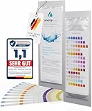 SMARDY 10x Wasser Teststreifen 13in1 Wasserteststreifen für Trinkwasser Pool Test Wasserqualität Wassertest für Trinkwasser Gesamthärte ph Chlor Blei Nitrat