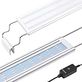 FEDOUR Full Spectrum LED Aquarium Licht: 40-60cm Klassische Aquariumleuchte mit Timer, Aquarium Pflanze Licht mit Stabilen Ausziehbaren Halterungen