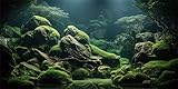 MIRRORANG 91x41cm Tropische Fische Tank Poster Hintergrund Flussbett & See Wasserpflanze Unterwasser Aquarium Hintergrund Vinyl