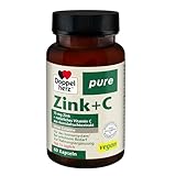 Doppelherz pure Zink + C – Vitamin C und Zink leisten einen Beitrag für die normale Funktion des Immunsystems – 60 vegane Kapseln