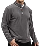 Suwangi Herren Fleece Pullover Sweatshirt Warm Pullover Sweater Half Zip Fleecepullover