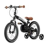 Deryan Luxus Kinderfahrrad 12 Zoll | 3 in 1 Laufrad | Fahrrad mit Verstellbarem Sattel und Lenker | Kinder Fahrrad für Jungen und Mädchen | Schwarz