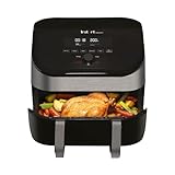 Instant VersaZone Heißluftfritteuse/XXL Single + Doppelkammer in 1-8.5L Digitaler Air Fryer Edelstahl, 8-in-1 Smart Programme - Frittieren, Backen, Braten, Grillen, Dörren, Aufwärmen