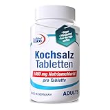 Kochsalz-Tabletten | Hochdosiert mit 1000 mg Natriumchlorid | Vorratspackung mit 100 Tabletten | Vegan | Ohne Zusatz- und Hilfsstoffe | Laborgeprüfte Qualität aus Deutschland