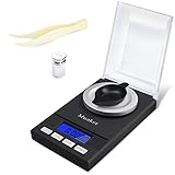 Muaket Feinwaage, 50g / 0.001g Feinwaage, Electronische Digitalwaage mit LCD Display, Professionelle Milligramm Waage, Taschenwaage, Laborwaage, Goldwaage, Briefwaage, MG Waage