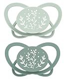 nip - Butterfly | 0-6 Monate | 2er Pack | Stillfreundlicher, zahnfreundlicher Babyschnuller inkl. Schnullerbox. Nachhaltiger Schnuller mit weichem Silikonsauger, Grün/Türkis
