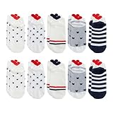 COACOM 10 Paar Kurze Socken Von Frauen, Niedliche Einfache Socken, Weiche Und Atmungsaktive Baumwollsocken, Sportsocken.