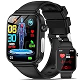 2025 Neu Smartwatch EKG/HRV/Harnsäure/BMI Herren Damen Gesundheitsuhr mit Telefonfunktion/SOS-Taste,24H Herzfrequenz SPO2 Blutdruck Körpertemperatur Schlafmonitor Fitnessuhr für Android/iOS