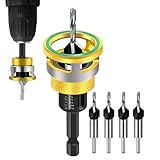 Bohraufsatz – Senkbohraufsatz, Verstellbares Bohrfutter, Bohrer-Bit-Set Für Präzises Schraubensenken | Perfekt Für Möbelbau, Möbelbau, Bauprojekte, Heimwerken
