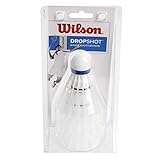 Wilson Badminton-Ball, Dropshot Shuttlecocks, 3-er Pack, Weiß, Kunststoff/Naturkork, WRT6048WH