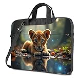 TFSW Laptop-Hülle für 14 Laptops, bezauberndes Löwenjunges im verzauberten Wald, 15,6 Zoll (39,6 cm), farbig, 29x40cm
