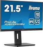 iiyama ProLite XUB2293HSU-B6 54,5cm 21,5' IPS LED-Monitor Full-HD 100Hz HDMI DP USB2.0 Slim-Line Höhenverstellung Pivot FreeSync schwarz