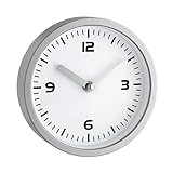 TFA Dostmann Analoge Badezimmeruhr, 60.3012, Quarzuhr, feuchtigkeitsabweisend, 4 große Saugnäpfe, Befestigung ohne Bohren, 16,3 x 5,2 cm, weiß
