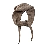 Yizelli 110x32cm Dreiecksmuster Strickschal für Frauen Einfarbig Herbst Winter Warm Schal (Kaffee)