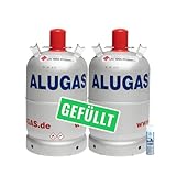 Bluecraft 2X Alu Propangas Flasche 11kg gefüllt inkl. Lecksuchspray