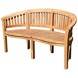 ALEOS. XXXL Bananenbank Gartenbank Parkbank Sitzbank 3-Sitzer Bank 150cm Holz sehr robust COCO150