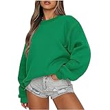 DHYUEN Essentials Hoodie Oversize Hoodies Hoodie Oversize Damen Übergangsjacke Lightweight Sportshirt Freizeitjacke Damen Hoodie Mit Reißverschluss Strickpullover Pullover Pink Damen（1-Green，M）