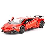 TGRCM-CZ 1/36 Skala Lamborghini Aventador LP700-4 Casting Car Modell, Zink Legierung Spielzeugauto für Kinder, Pull Back Fahrzeuge Spielzeugauto für Kleinkinder Kinder Jungen Mädchen Geschenk (Rot)