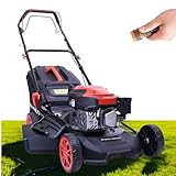 STAHLMANN Rasenmäher Benzin mit Antrieb BR532 – 7,0PS (5,1kW) 223ccm mit Antrieb, 53cm Schnittbreite, Mulchen, Schnitthöhenverstellung, Easy Clean Anschluss, Große Räder, 60L Korb