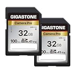 GIGASTONE 32GB SDHC Speicherkarte 2er-Pack, Kamera Pro, bis zu 100 MB/s, kompatibel mit Digitalkameras von Canon Olympus, Full HD Videoaufnahmen, A1 V10 UHS-I U1 Klasse 10