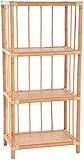 korb.outlet Badregal mit Vier Ablagen Regal Standregal Küchenregal aus Natur Rattan (Natur, Gerade - 4 Ablagen)